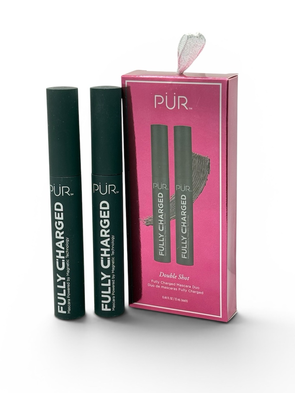 PÜR Fully Charged Mascara Duo Double Shot 2 Full Size Magnetic Mascaras NIB